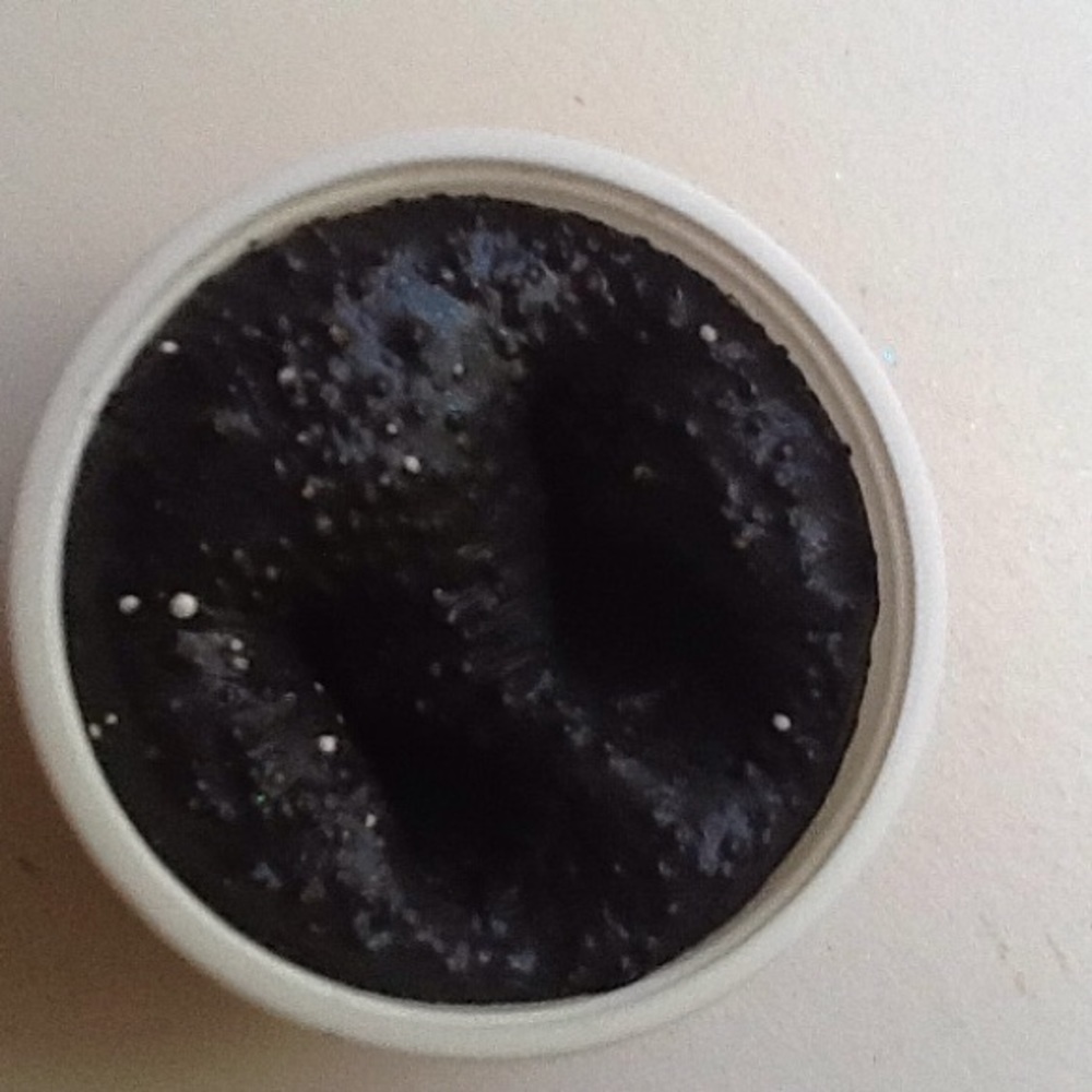 Black slime with white foam beads